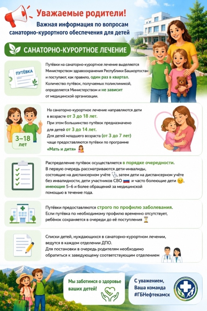 Уважаемые родители! Важная информация по вопросам санаторно-курортного обеспечения для детей